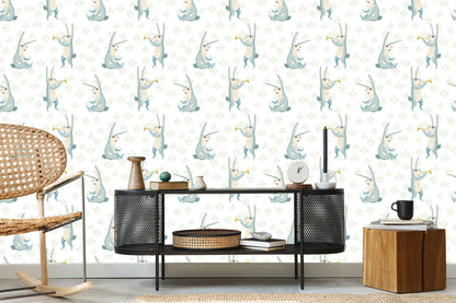 Wallpaper For Children - Joyful Musical Rabbits