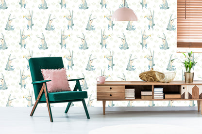 Wallpaper For Children - Joyful Musical Rabbits