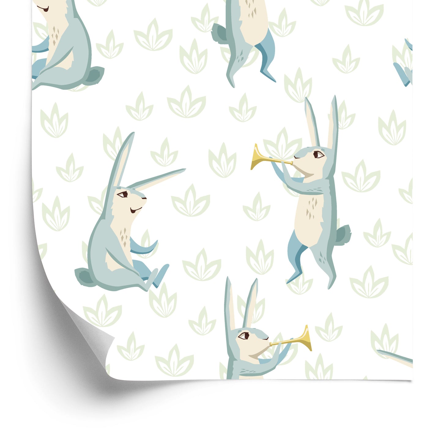 Wallpaper For Children - Joyful Musical Rabbits