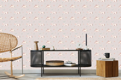 Wallpaper Rabbits With Flowers