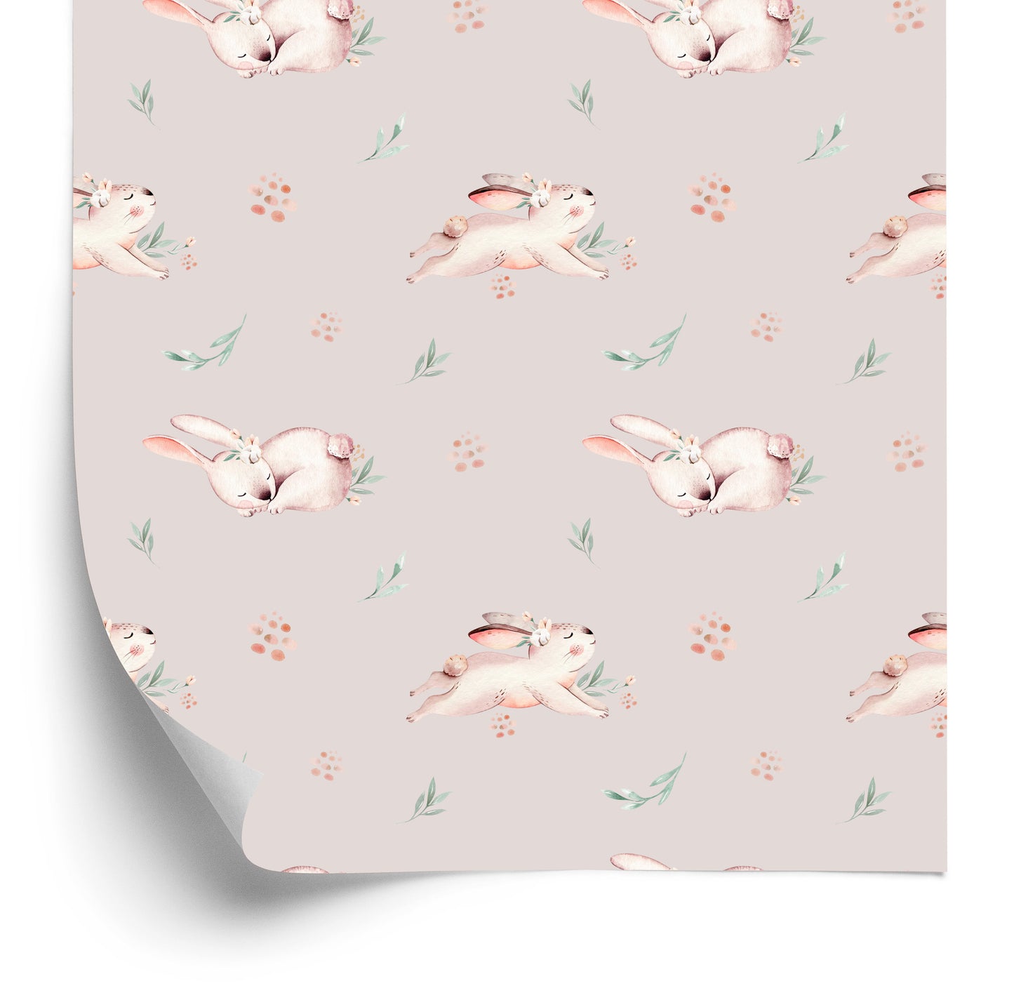 Wallpaper Rabbits With Flowers
