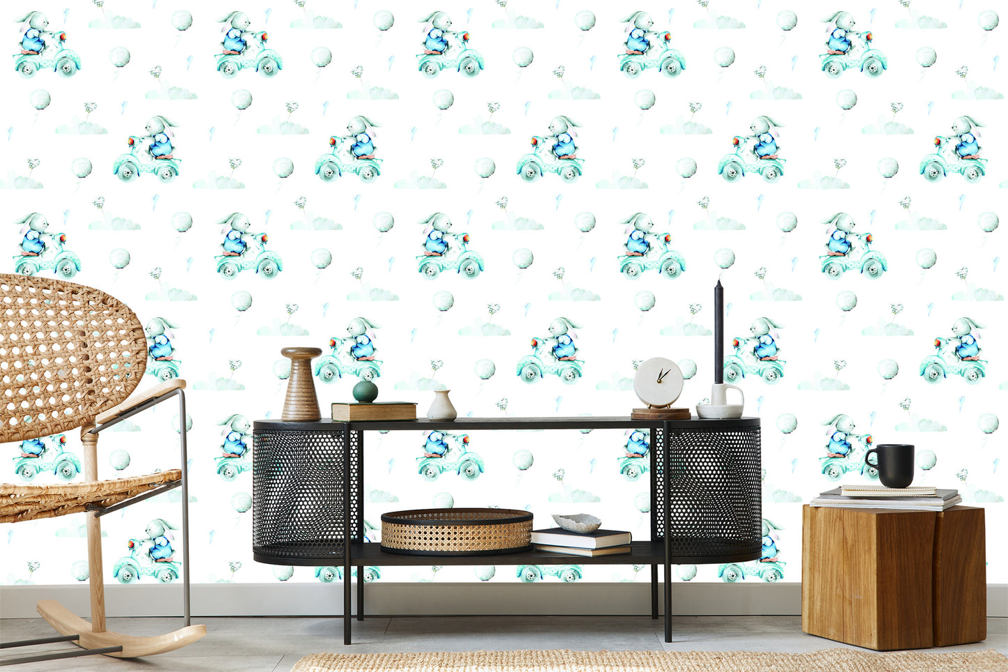 Wallpaper Bunnies And Hearts