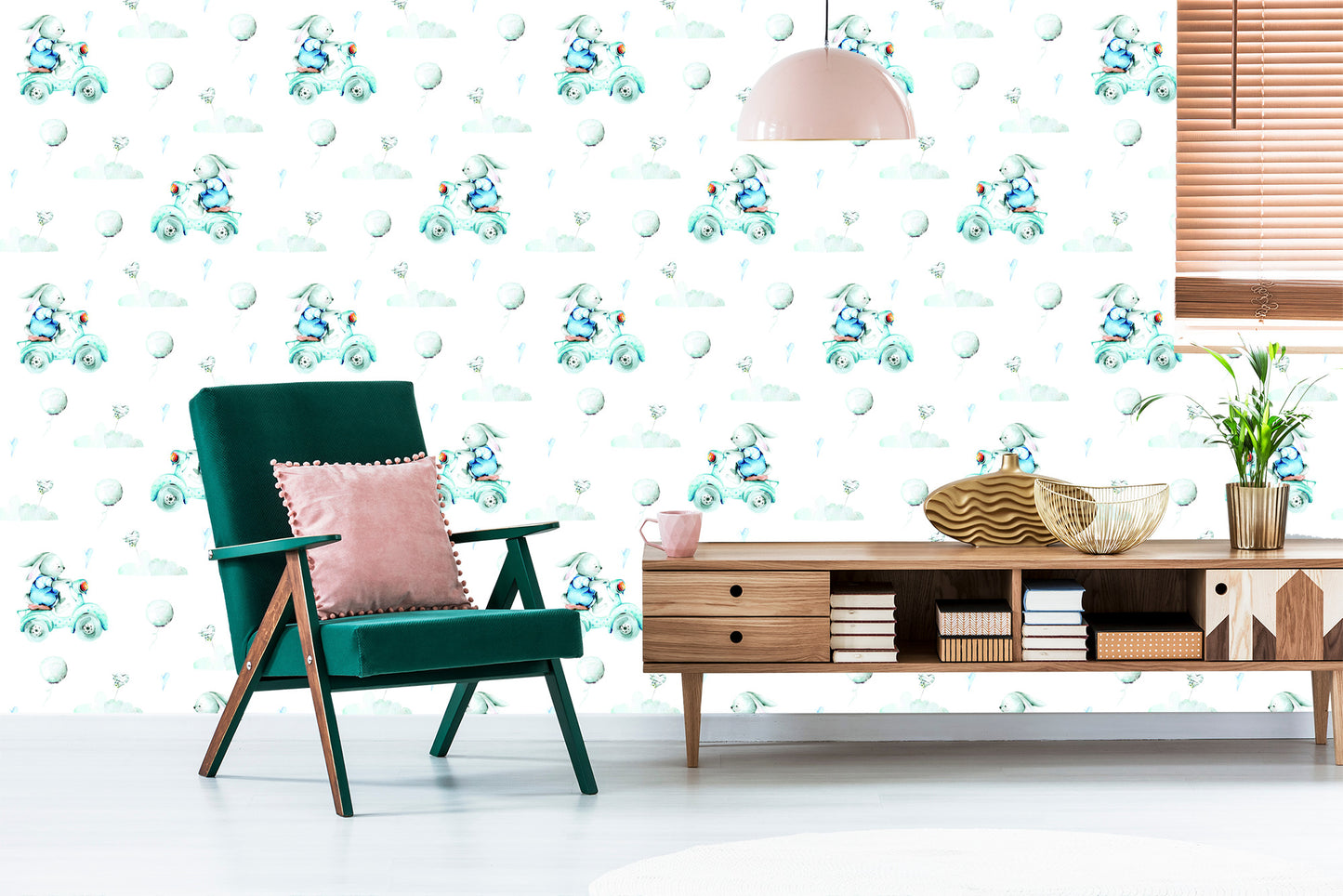 Wallpaper Bunnies And Hearts