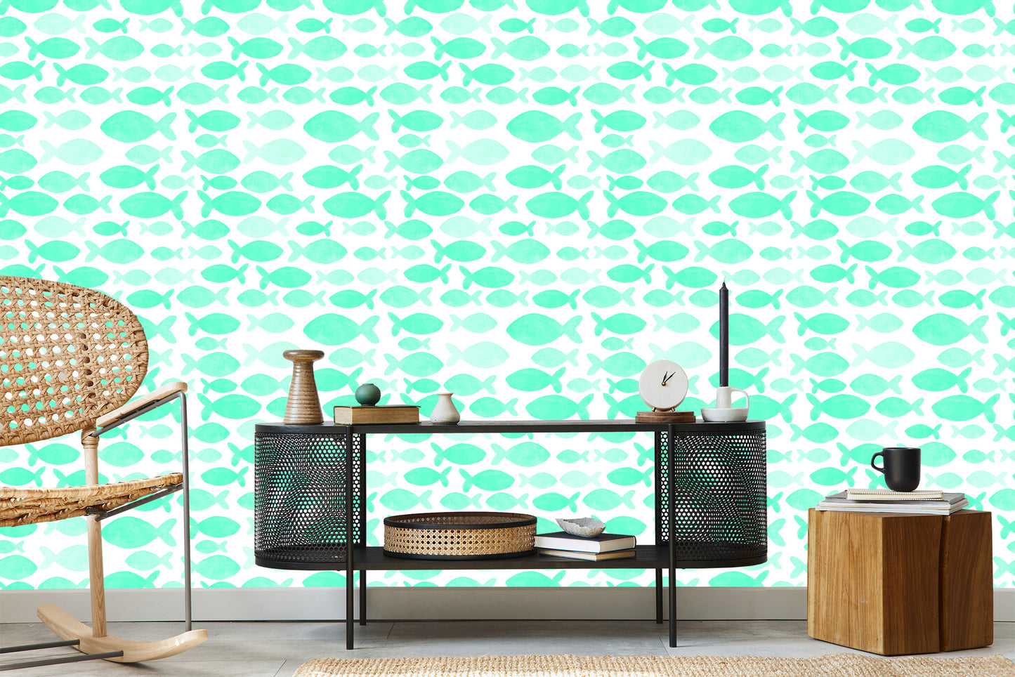 Wallpaper For Children - Watercolor Fish