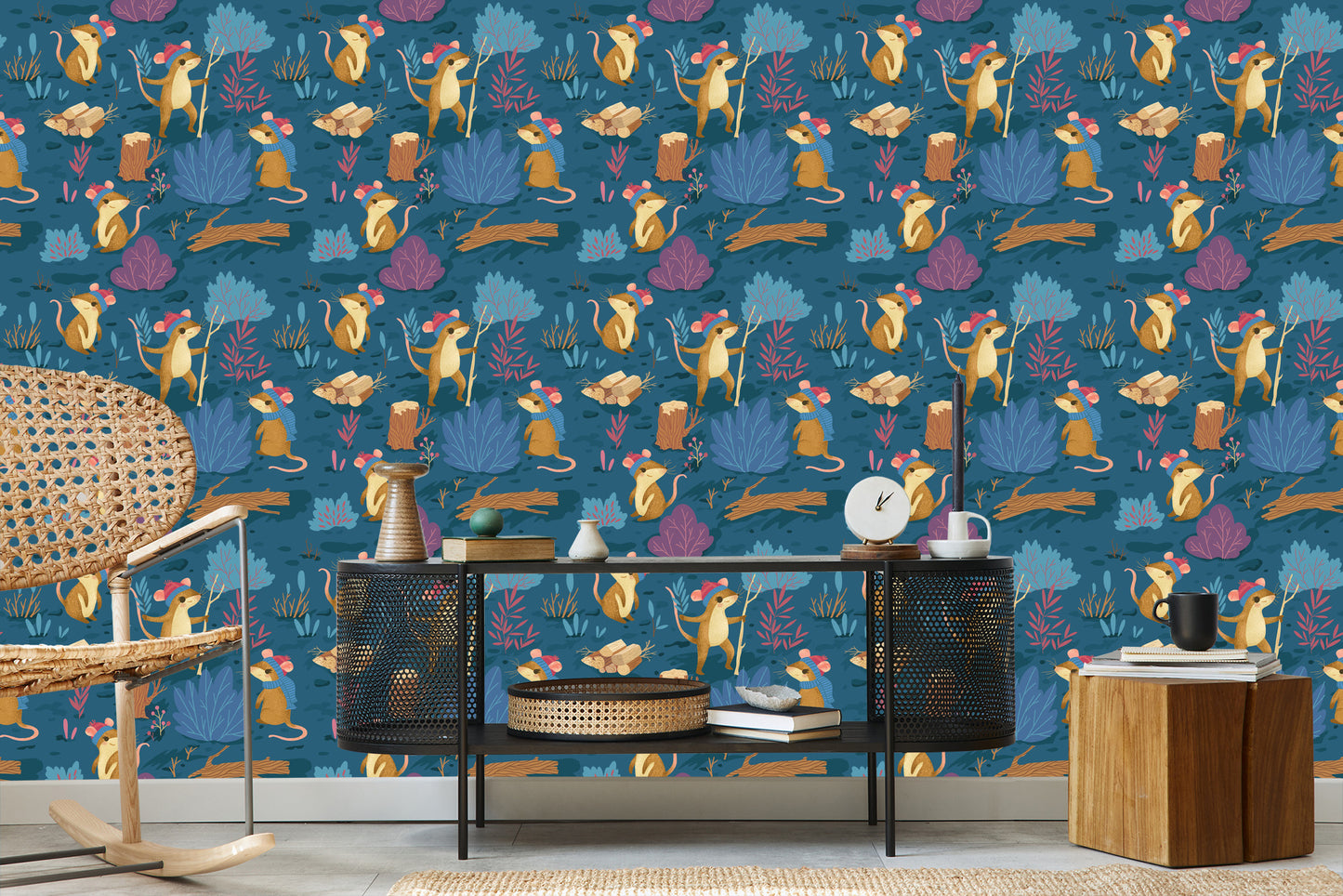 Wallpaper For Children - Happy Mice In The Forest
