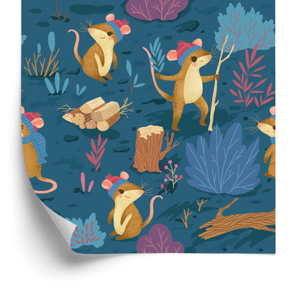 Wallpaper For Children - Happy Mice In The Forest