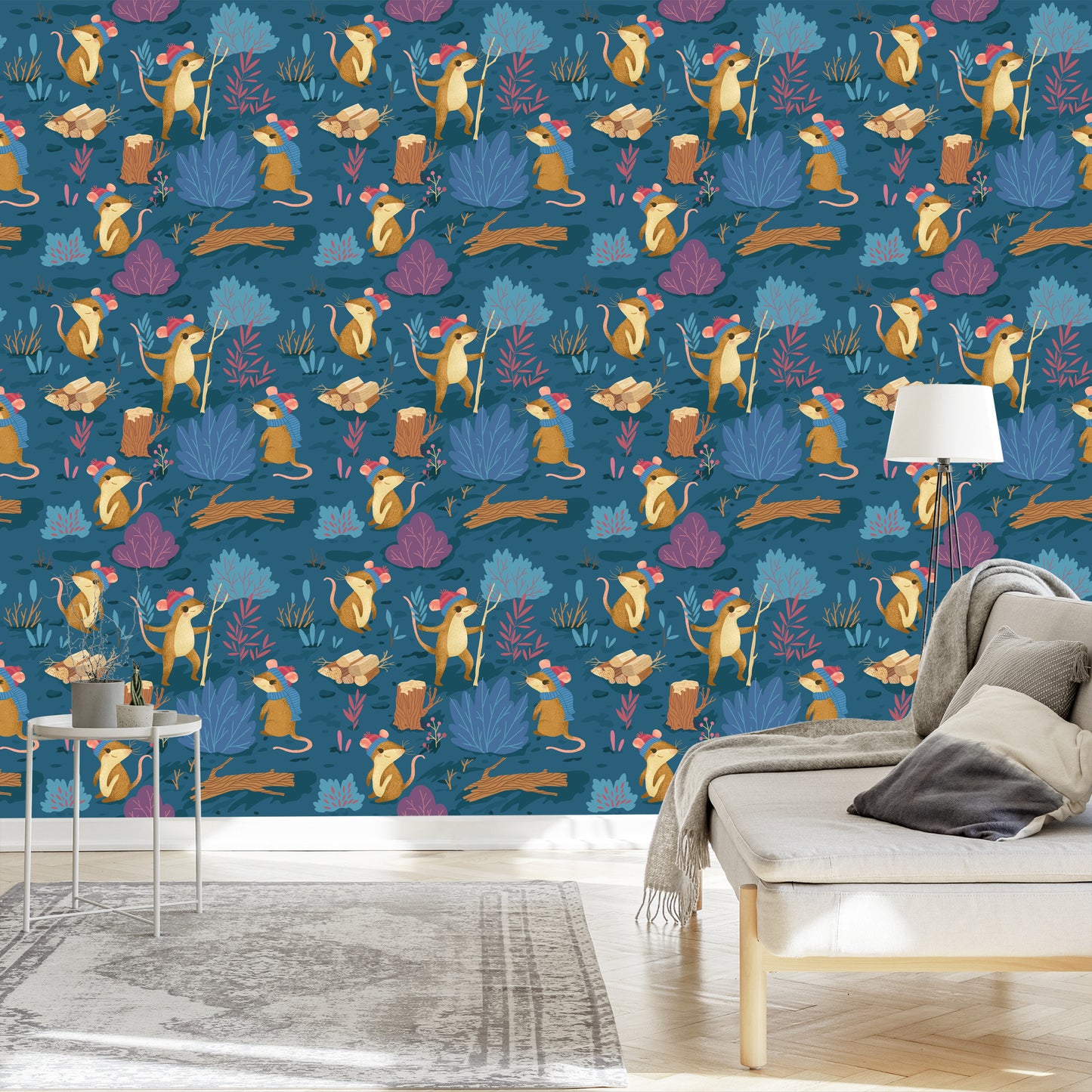 Wallpaper For Children - Happy Mice In The Forest
