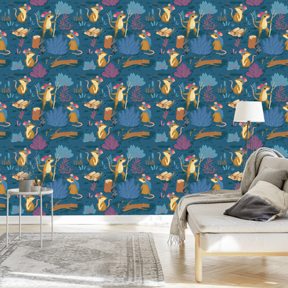 Wallpaper For Children - Happy Mice In The Forest