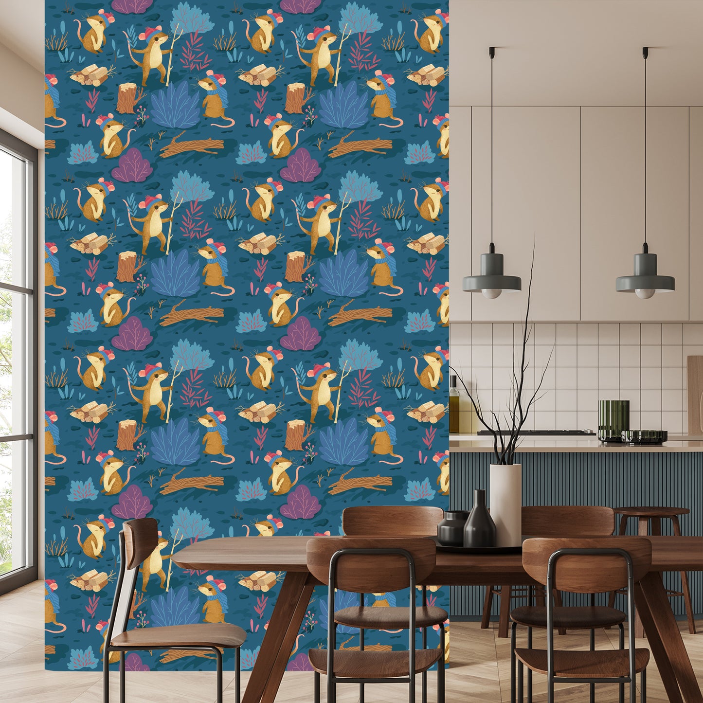 Wallpaper For Children - Happy Mice In The Forest