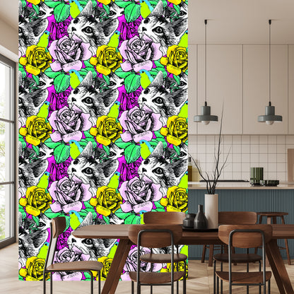 Wallpaper Cats, Birds And Roses