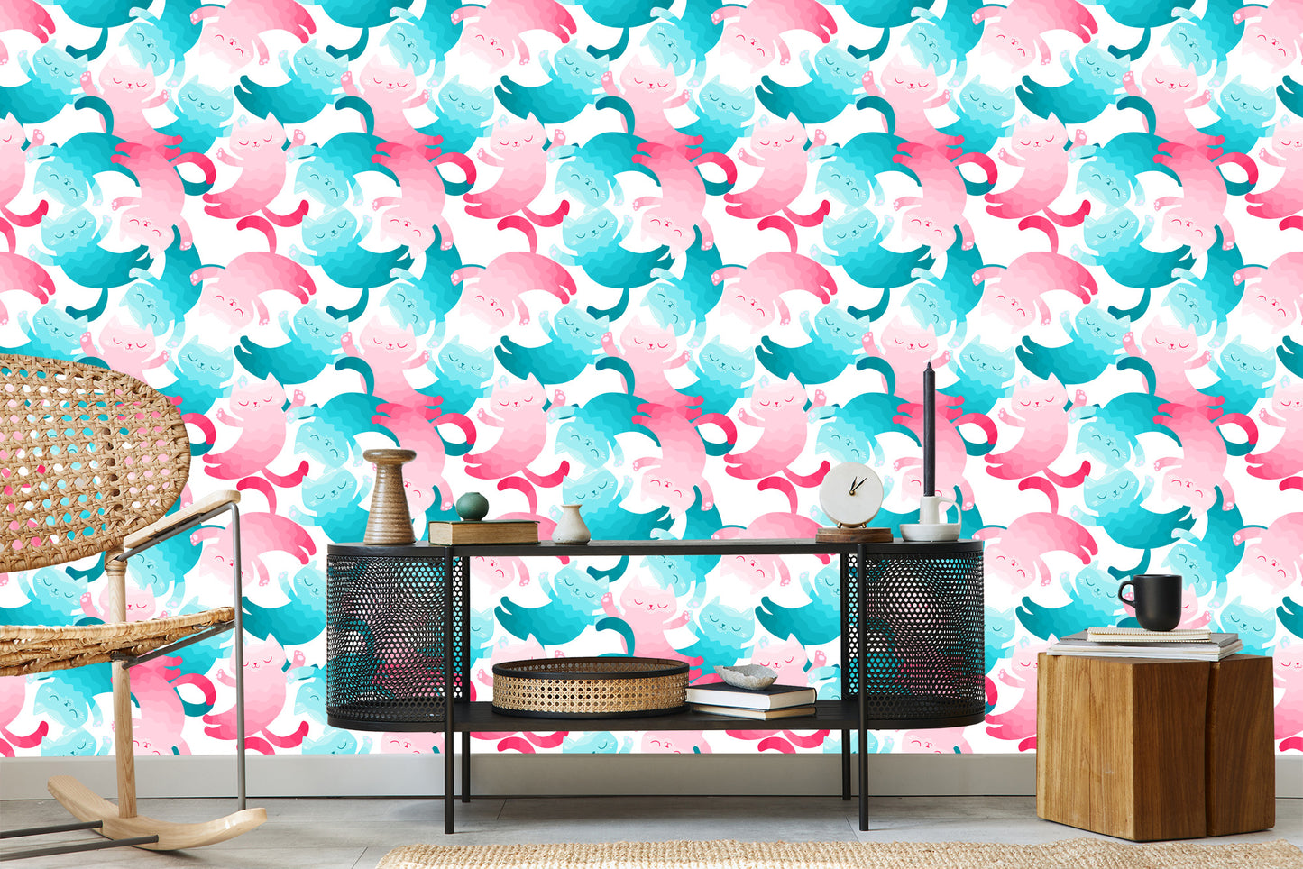 Wallpaper For Children - Colorful Cats