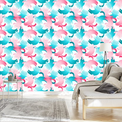 Wallpaper For Children - Colorful Cats