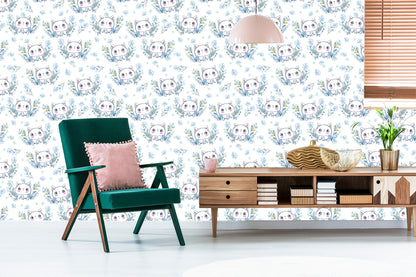Wallpaper For Children - Little Kittens And Flowers