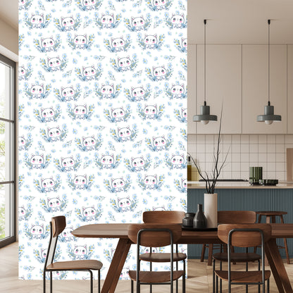Wallpaper For Children - Little Kittens And Flowers