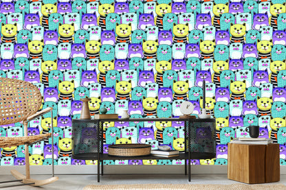 Wallpaper For Children - Colorful Cats