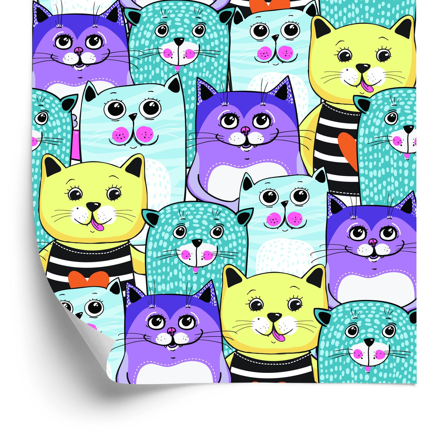 Wallpaper For Children - Colorful Cats