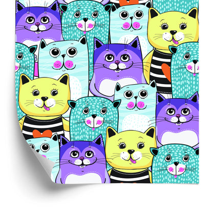 Wallpaper For Children - Colorful Cats