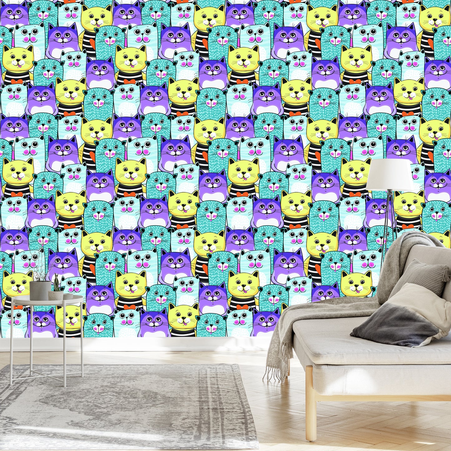 Wallpaper For Children - Colorful Cats