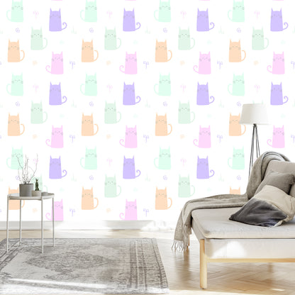Wallpaper For Children - Colorful Cats