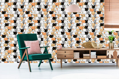 Wallpaper For Children - Little Colorful Cats