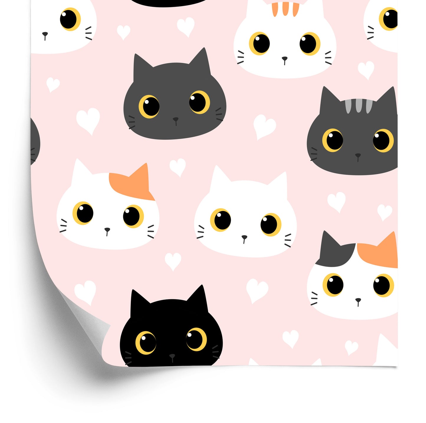 Wallpaper For Children - Kittens And Hearts