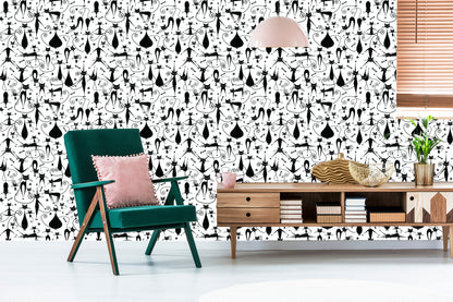 Wallpaper Black Happy Cats