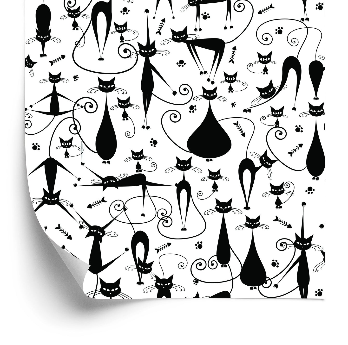 Wallpaper Black Happy Cats
