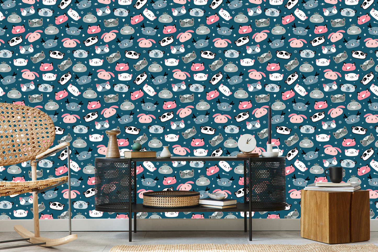 Wallpaper Pastel Forest Animals