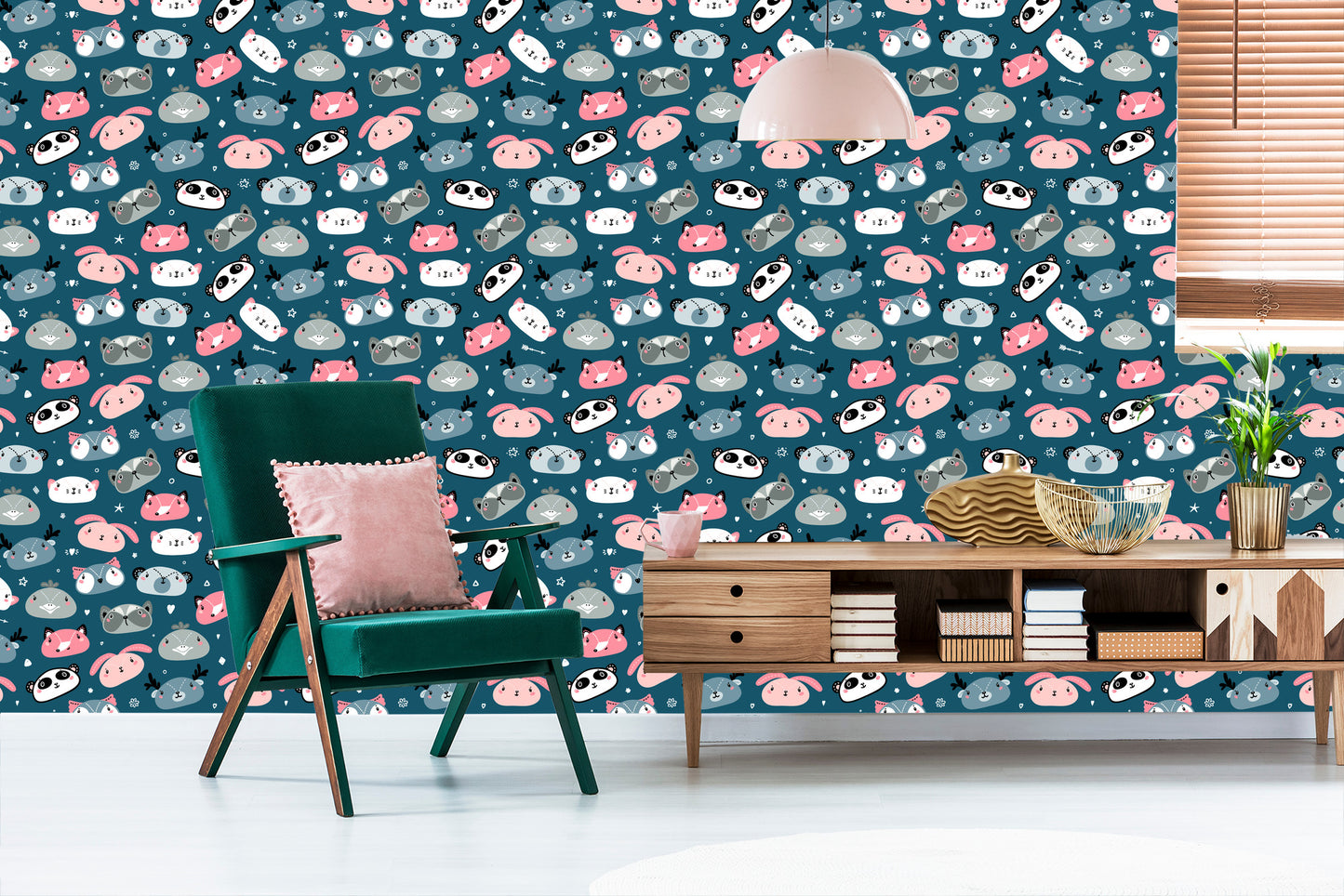 Wallpaper Pastel Forest Animals