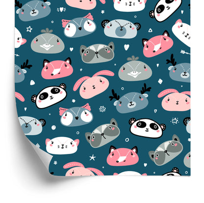 Wallpaper Pastel Forest Animals
