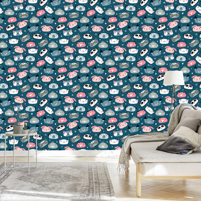 Wallpaper Pastel Forest Animals
