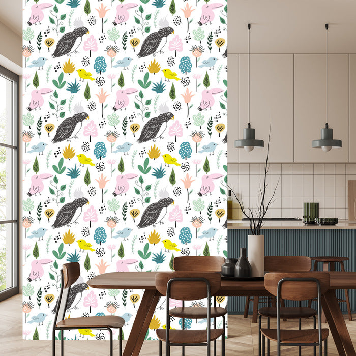 Wallpaper For Children - Colorful Birds In The Jungle