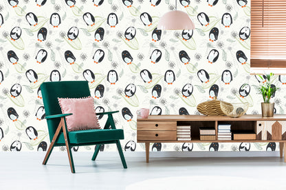 Wallpaper For Children - Penguins As From Cartoons