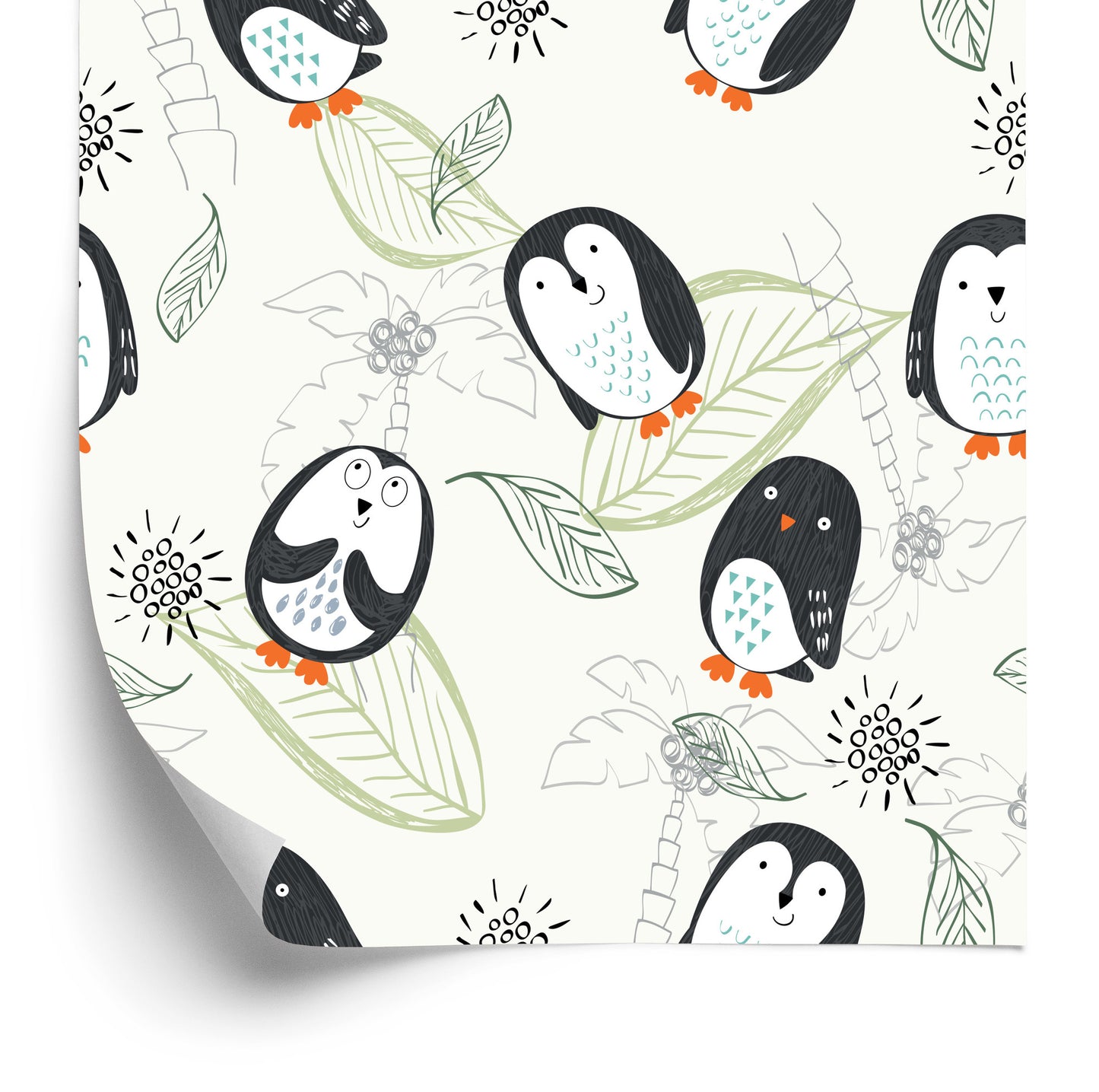 Wallpaper For Children - Penguins As From Cartoons