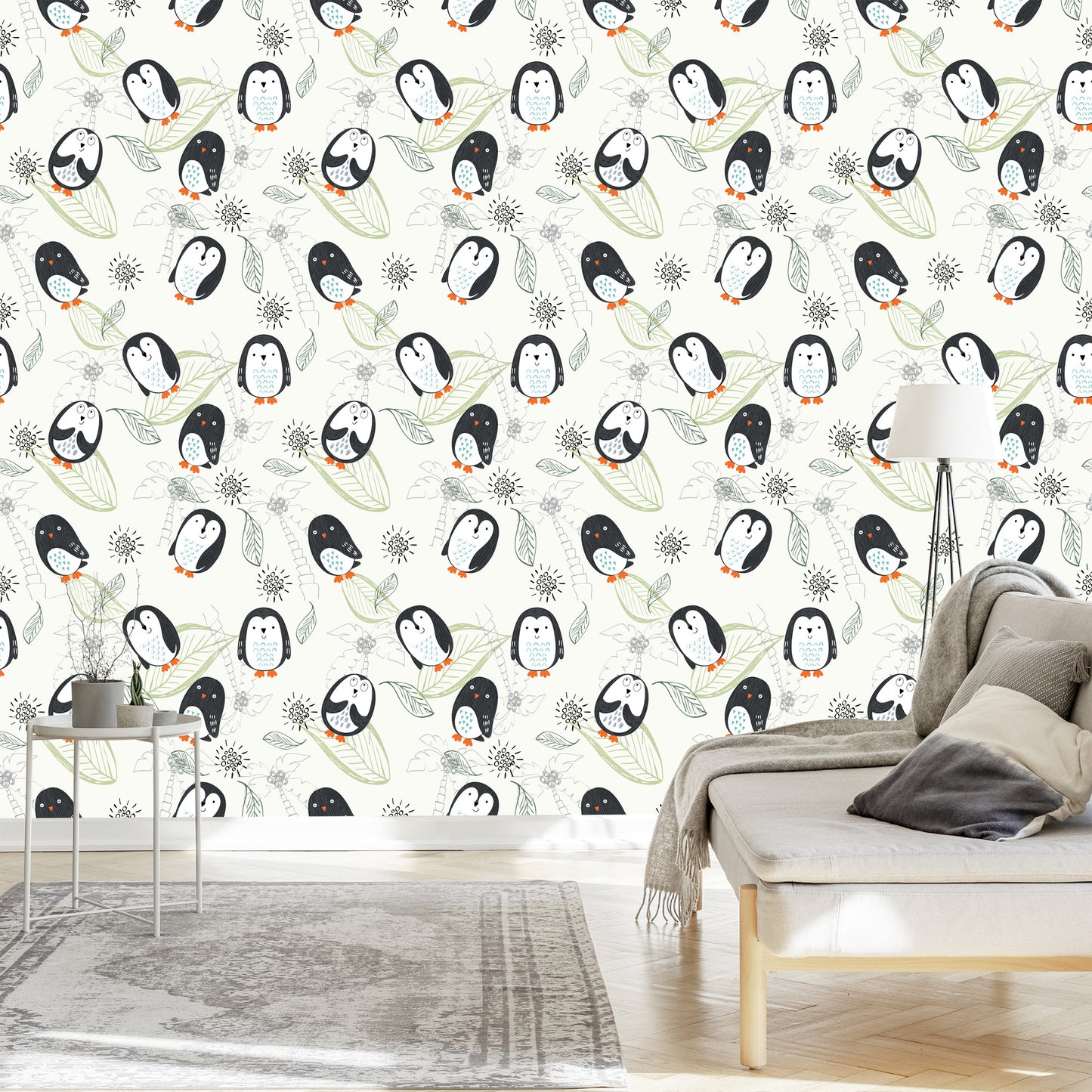 Wallpaper For Children - Penguins As From Cartoons