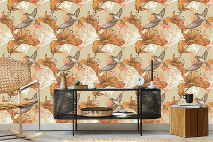 Wallpaper Birds And Flowers