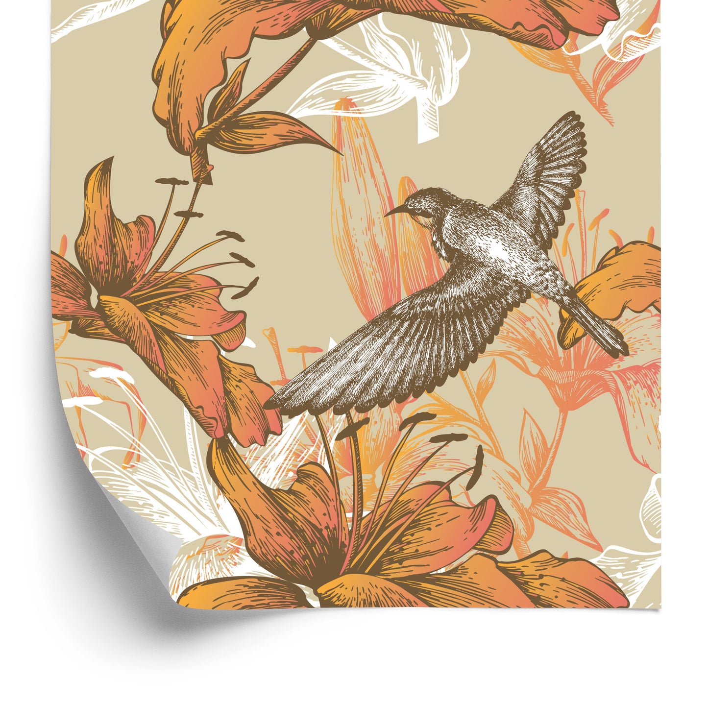 Wallpaper Birds And Flowers