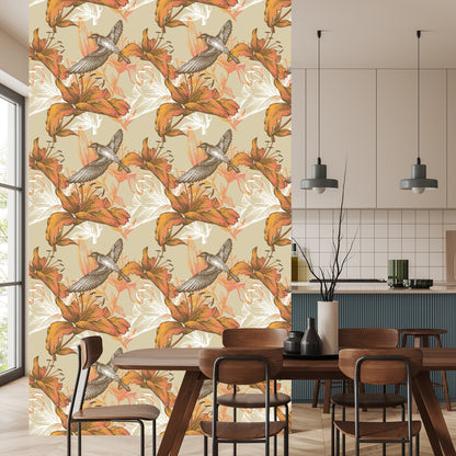 Wallpaper Birds And Flowers