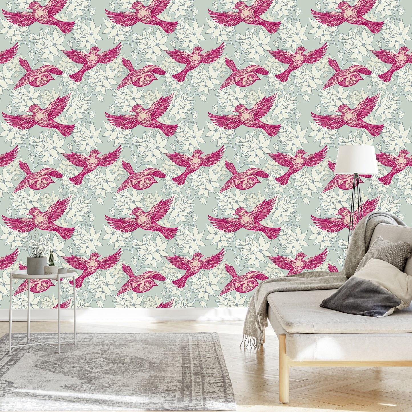 Wallpaper Flying Birds Among The Leaves