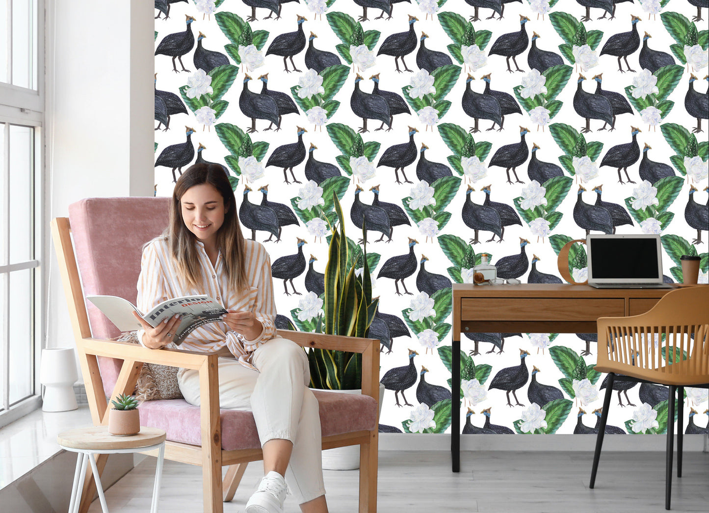 Wallpaper Exotic Birds And Plants