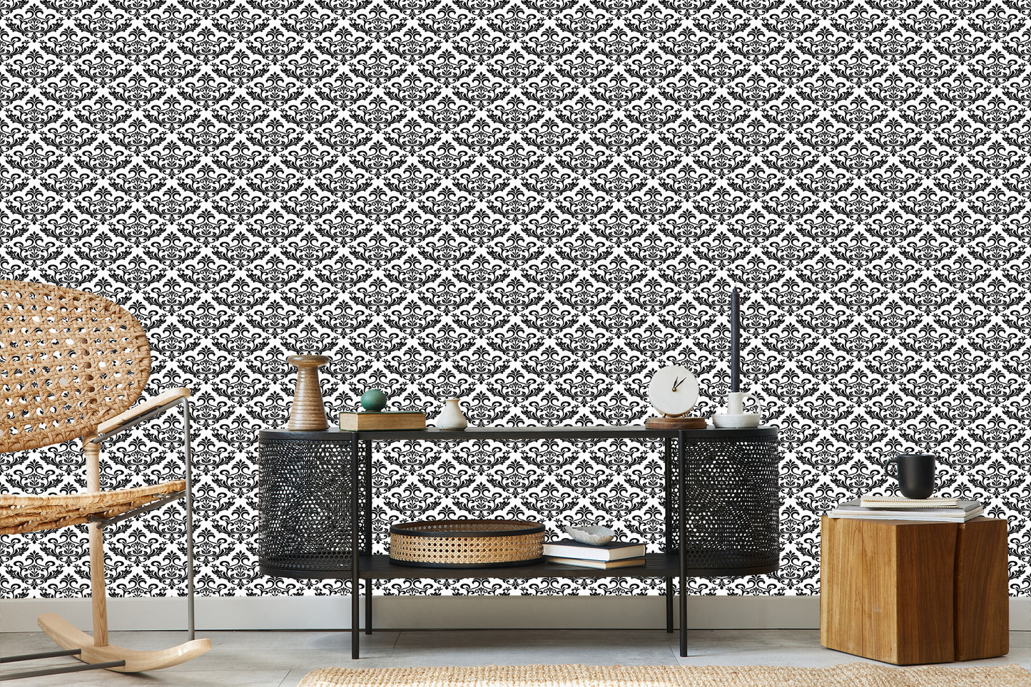 Wallpaper Black And White Ornaments
