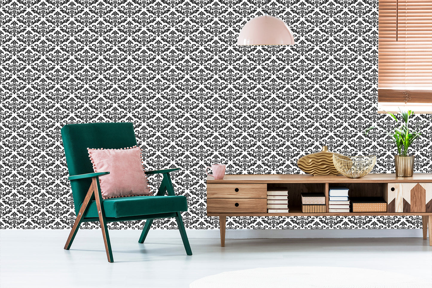 Wallpaper Black And White Ornaments