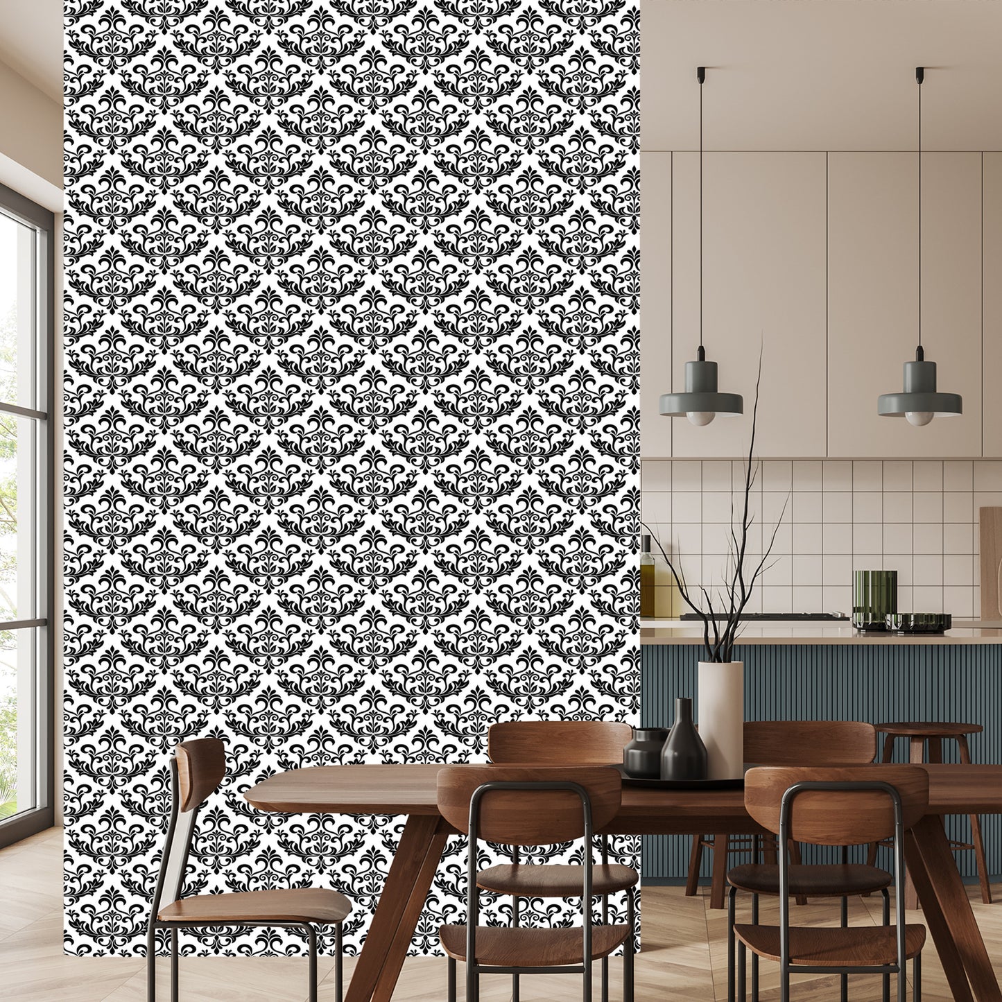 Wallpaper Black And White Ornaments