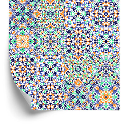 Wallpaper For Kitchen Dining Room Colorful Mosaic Patterns