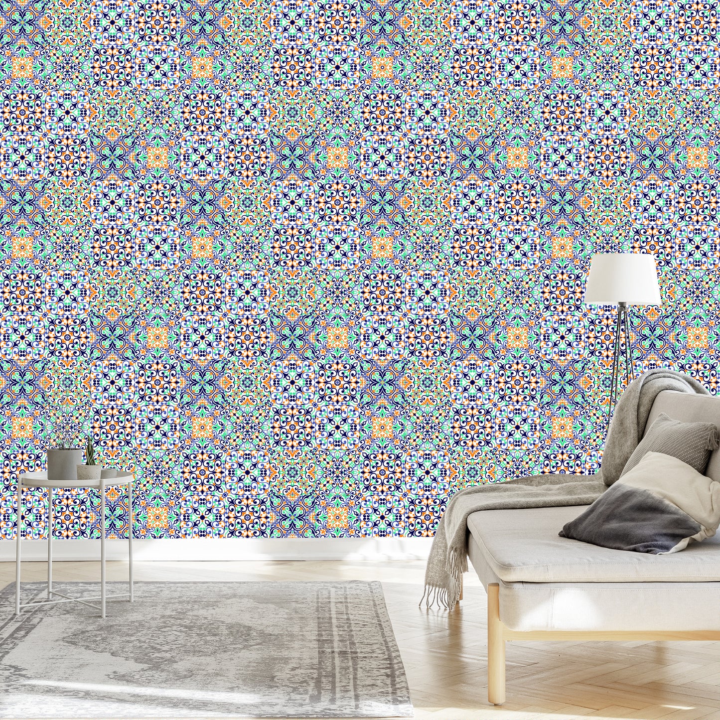 Wallpaper For Kitchen Dining Room Colorful Mosaic Patterns