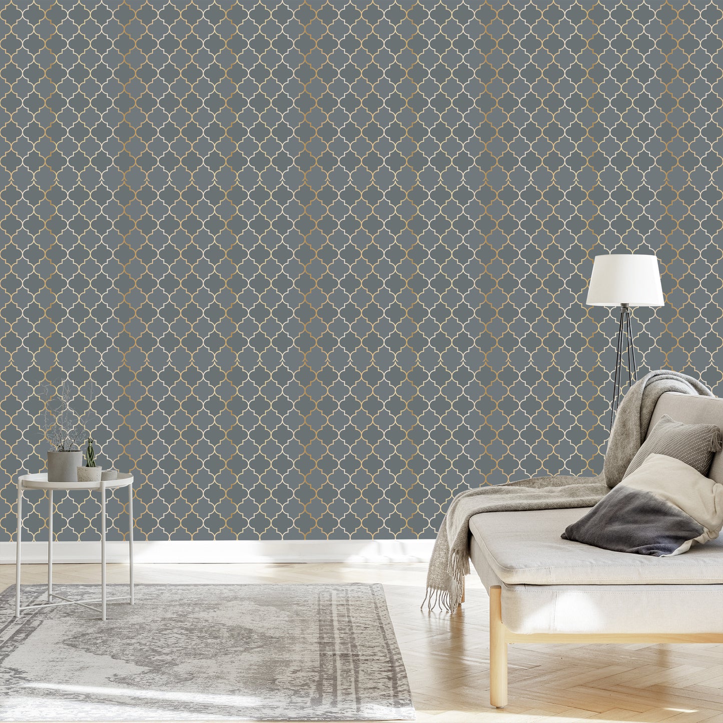 Wallpaper Mosaic Tiles Imitation For The Living Room