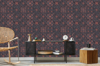 Wallpaper For The Dining Room. Imitation Of Mosaic Tiles