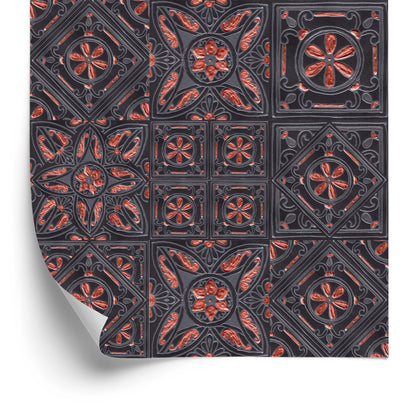 Wallpaper For The Dining Room. Imitation Of Mosaic Tiles