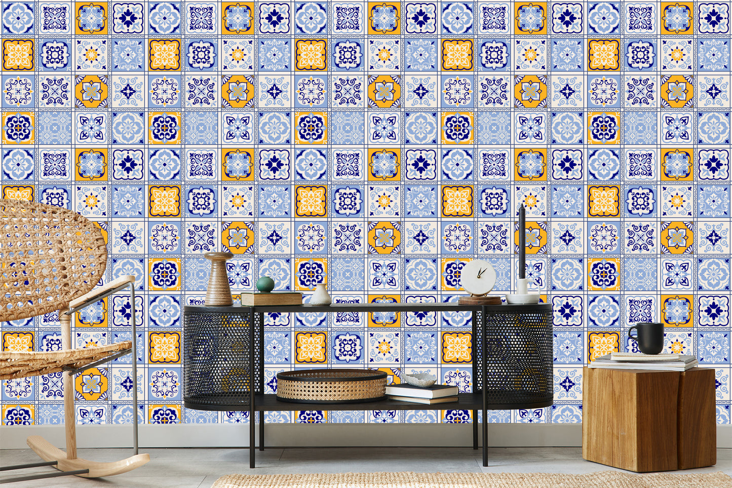 Wallpaper Colorful Oriental Mosaic Patterns
