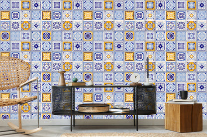 Wallpaper Colorful Oriental Mosaic Patterns